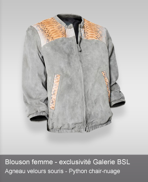 Blouson Agneau plongé - Python femme