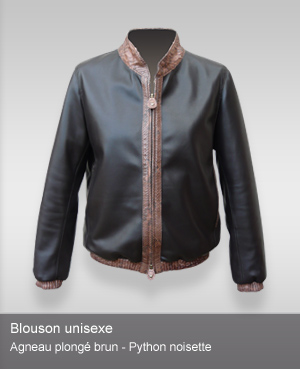 Blouson Agneau plongé - Python unisexe