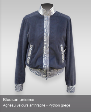 Blouson Agneau plongé - Python unisexe